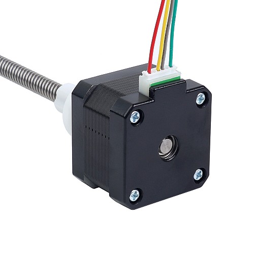 Nema 17 External 34mm Stack 0.4A Lead 8mm(0.31496) Length 300mm - 17E13S0404MB4-300RS | StepperOnline AU