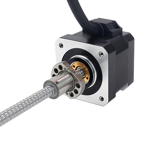 NEMA 17 External Ball Screw Linear Stepper Motor 1.5A 34mm Stack Screw Lead 2mm(0.07874) Lead Length 150mm - 17E13S1504BAM5-150RS | StepperOnline AU