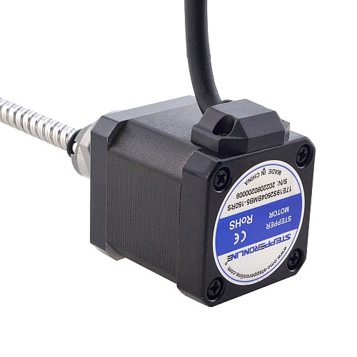NEMA 17 External Ball Screw Linear Stepper Motor 2.5A 48mm Stack Screw Lead 8mm(0.3150) Lead Length 150mm - 17E19S2504BMB5-150RS | StepperOnline AU