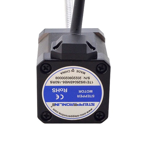 NEMA 17 External Ball Screw Linear Stepper Motor 2.5A 48mm Stack Screw Lead 8mm(0.3150) Lead Length 150mm - 17E19S2504BMB5-150RS | StepperOnline AU