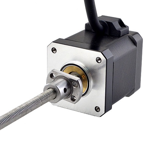 NEMA 17 External Ball Screw Linear Stepper Motor 2.5A 48mm Stack Screw Lead 1mm(0.03937) Lead Length 150mm - 17E19S2504BSM5-150RS | StepperOnline AU