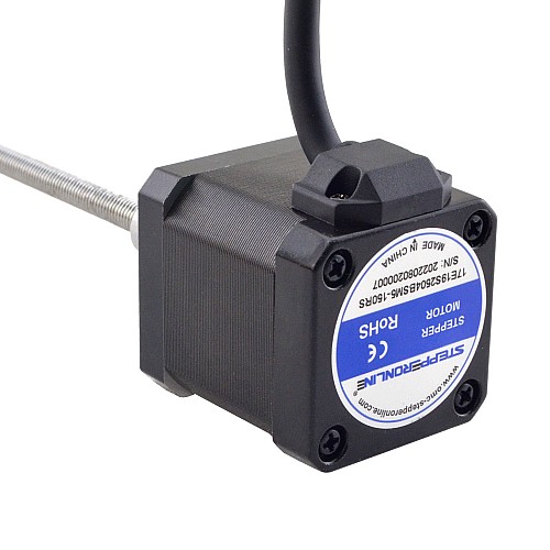 NEMA 17 External Ball Screw Linear Stepper Motor 2.5A 48mm Stack Screw Lead 1mm(0.03937) Lead Length 150mm - 17E19S2504BSM5-150RS | StepperOnline AU