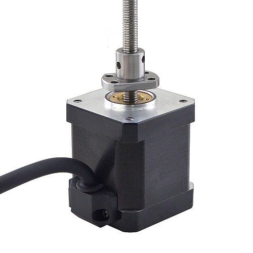 NEMA 17 External Ball Screw Linear Stepper Motor 2.5A 48mm Stack Screw Lead 1mm(0.03937) Lead Length 150mm - 17E19S2504BSM5-150RS | StepperOnline AU