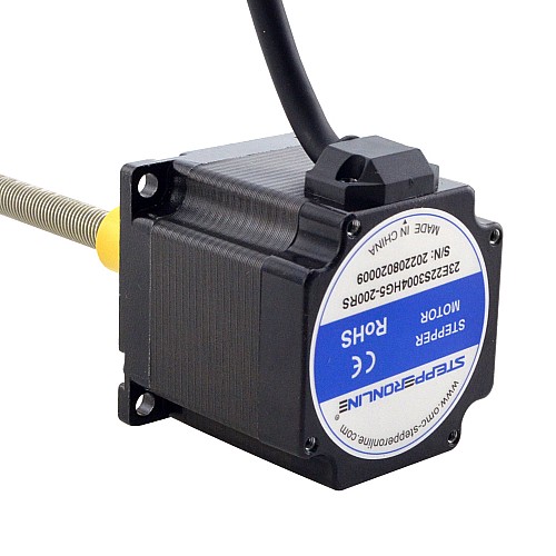 NEMA 23 External Acme Linear Stepper Motor 3.0A 56mm Stack Screw Lead 5.08mm(0.2) Lead Length 200mm - 23E22S3004HG5-200RS | StepperOnline AU