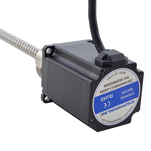NEMA 23 External Ball Screw Linear Stepper Motor 4.0A 75mm Stack Screw Lead 5mm(0.1969) Lead Length 200mm - 23E30S4004BVL5-200RS | StepperOnline AU