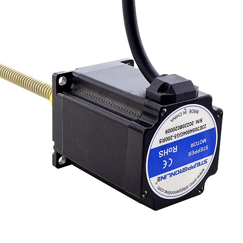 NEMA 23 External Acme Linear Stepper Motor 4.0A 76mm Stack Screw Lead 2.54mm(0.1) Lead Length 200mm - 23E30S4004GG5-200RS | StepperOnline AU