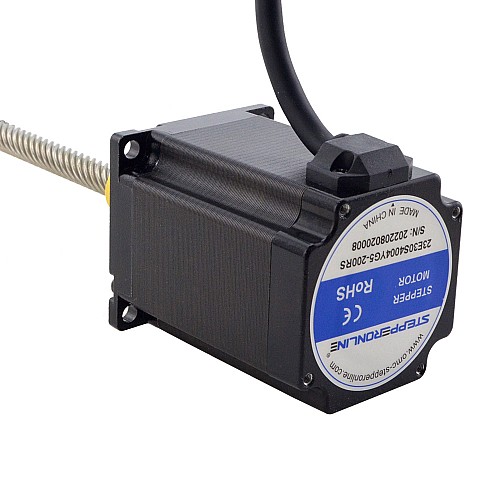 NEMA 23 External Acme Linear Stepper Motor 4.0A 76mm Stack Screw Lead 25.4mm(1) Lead Length 200mm - 23E30S4004YG5-200RS | StepperOnline AU