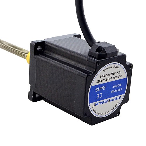 NEMA 24 External Acme Linear Stepper Motor 5.0A 75mm Stack Screw Lead 5.08mm(0.2) Lead Length 200mm - 24E30S5004HG5-200RS | StepperOnline AU