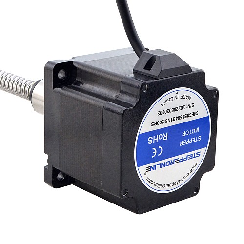 NEMA 34 External Ball Screw Linear Stepper Motor 4.5Nm(637.25oz.in) 5.5A 76mm Stack Screw Lead 10mm(0.3937) Lead Length 200mm - 34E30S5504B1Q5-200RS | StepperOnline AU