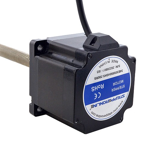 NEMA 34 External Acme Linear Stepper Motor 5.5A 76mm Stack Screw Lead 2.54mm(0.1) Lead Length 200mm - 34E30S5504GK5-200RS | StepperOnline AU