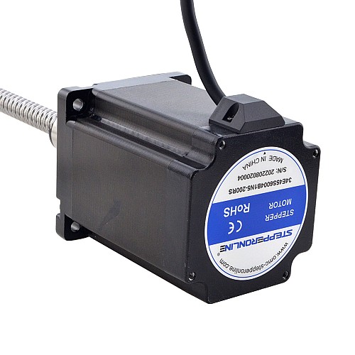NEMA 34 External Ball Screw Linear Stepper Motor 8Nm(1132.90oz.in) 6.0A 114mm Stack Screw Lead 10mm(0.3937) Lead Length 200mm - 34E45S6004B1Q5-200RS | StepperOnline AU