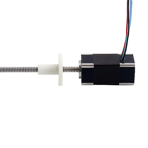 Nema 6 External Trapezoidal Linear Stepper Motor 0.3A 32mm Stack Screw Lead 2mm(0.07874) Lead Length 100mm - 6E13S0304AC7-100RS | StepperOnline AU