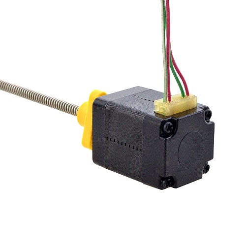 NEMA 8 External Trapezoidal Linear Stepper Motor 0.5A 30mm Stack Screw Lead 2mm(0.07874) Lead Length 100mm - 8E11S0504AC5-100RS | StepperOnline AU