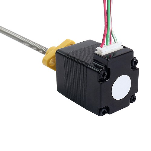NEMA 8 External Trapezoidal Linear Stepper Motor 0.5A 28.2mm Stack Screw Lead 1mm(0.03937) Lead Length 100mm - 8E11S0504SC5-100RS | StepperOnline AU