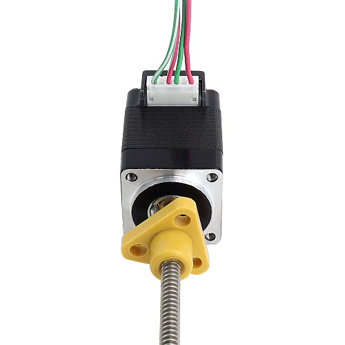 NEMA 8 External Trapezoidal Linear Stepper Motor 0.5A 28.2mm Stack Screw Lead 1mm(0.03937) Lead Length 100mm - 8E11S0504SC5-100RS | StepperOnline AU