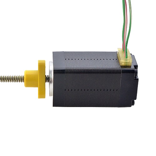 NEMA 8 External Trapezoidal Linear Stepper Motor 0.5A 38.2mm Stack Screw Lead 2mm(0.07874) Lead Length 100mm - 8E15S0504AC5-100RS | StepperOnline AU