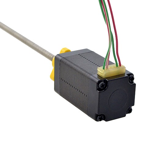 NEMA 8 External Trapezoidal Linear Stepper Motor 0.5A 38.2mm Stack Screw Lead 2mm(0.07874) Lead Length 100mm - 8E15S0504AC5-100RS | StepperOnline AU