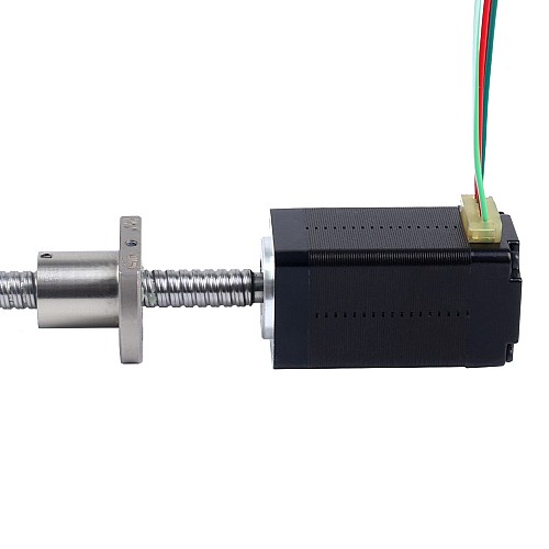 NEMA 8 External Ball Screw Linear Stepper Motor 0.5A 38.2mm Stack Screw Lead 2mm(0.07874) Lead Length 150mm - 8E15S0504BAM5-150RS | StepperOnline AU