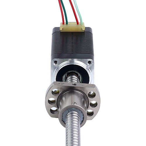 NEMA 8 External Ball Screw Linear Stepper Motor 0.5A 38.2mm Stack Screw Lead 2mm(0.07874) Lead Length 150mm - 8E15S0504BAM5-150RS | StepperOnline AU