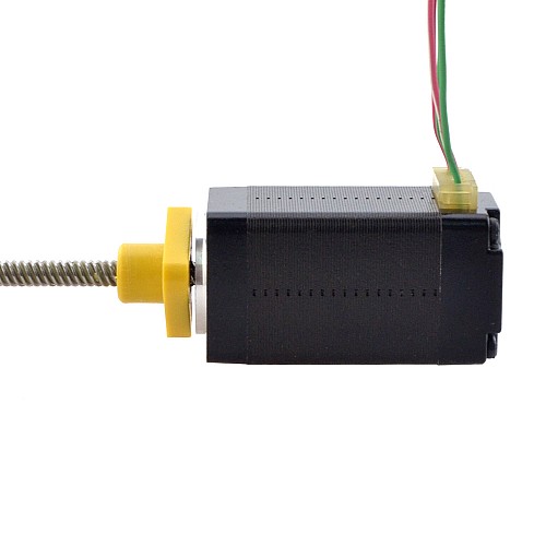 NEMA 8 External Trapezoidal Linear Stepper Motor 0.5A 38.2mm StackScrew Lead 4mm(0.1575) Lead Length 100mm - 8E15S0504DC5-100RS | StepperOnline AU