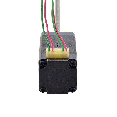 NEMA 8 External Trapezoidal Linear Stepper Motor 0.5A 38.2mm StackScrew Lead 4mm(0.1575) Lead Length 100mm - 8E15S0504DC5-100RS | StepperOnline AU