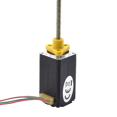 NEMA 8 External Trapezoidal Linear Stepper Motor 0.5A 38.2mm StackScrew Lead 4mm(0.1575) Lead Length 100mm - 8E15S0504DC5-100RS | StepperOnline AU