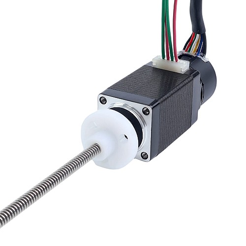 NEMA 8 External Trapezoidal Linear Stepper Motor 0.5A 38mm Stack Screw Lead 1mm(0.03937") w/ Optical Incremental Encoder 1000PPR - 8E15S0504SC4-100RS-OE1K | StepperOnline AU