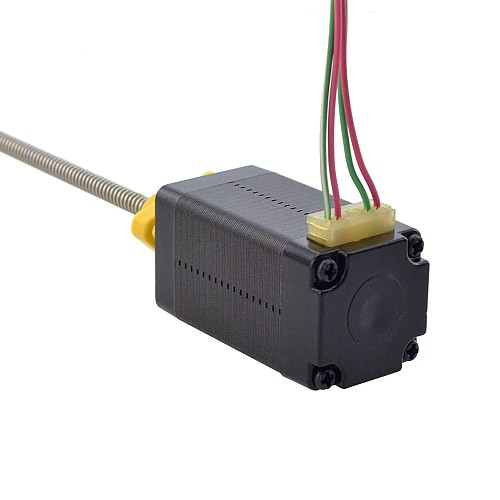 NEMA 8 External Trapezoidal Linear Stepper Motor 0.5A 38.2mm Stack Screw Lead 1mm(0.03937) Lead Length 100mm - 8E15S0504SC5-100RS | StepperOnline AU