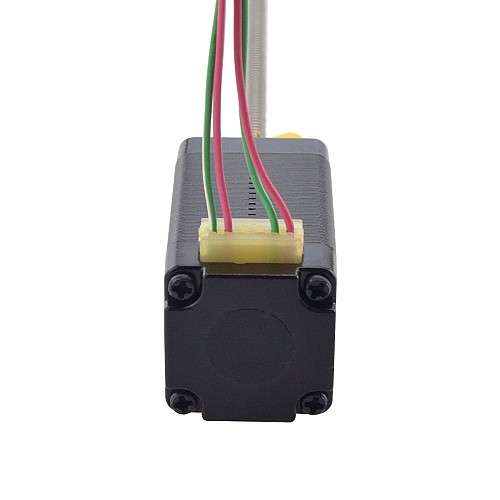 NEMA 8 External Trapezoidal Linear Stepper Motor 0.5A 38.2mm Stack Screw Lead 1mm(0.03937) Lead Length 100mm - 8E15S0504SC5-100RS | StepperOnline AU