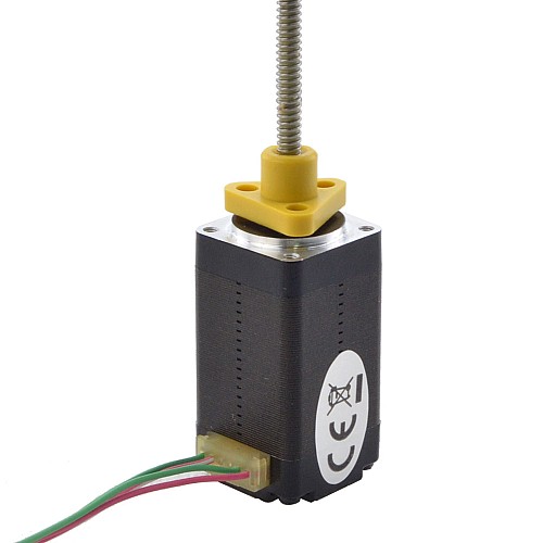 NEMA 8 External Trapezoidal Linear Stepper Motor 0.5A 38.2mm Stack Screw Lead 1mm(0.03937) Lead Length 100mm - 8E15S0504SC5-100RS | StepperOnline AU
