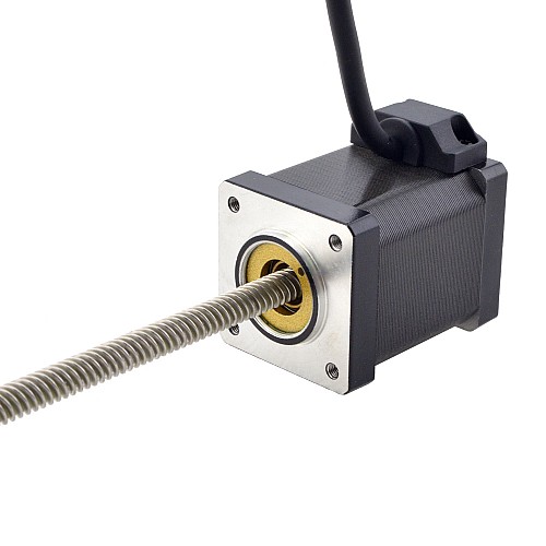 NEMA 14 Non-Captive Acme Linear Stepper Motor 1.5A 47mm Stack Screw Lead 6.35mm(0.25) Lead Length 200mm - 14N19S1504RF5-200RS | StepperOnline AU