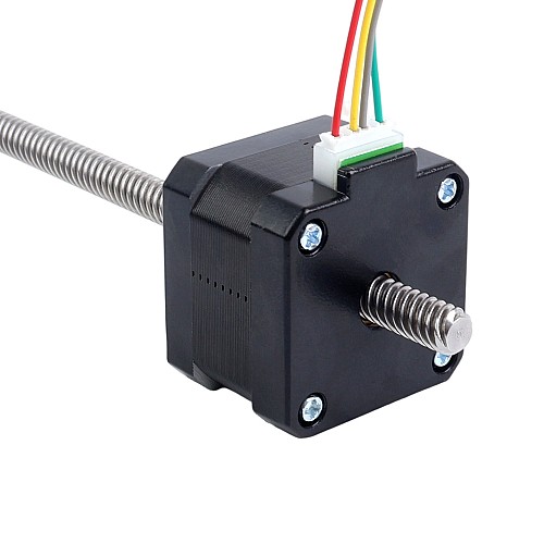 Nema 17 Non-captive 26Ncm(36.81oz.in) 34mm Stack 0.4A Lead 8mm(0.31496") Length 320mm - 17N13S0404MB4-320RS | StepperOnline AU