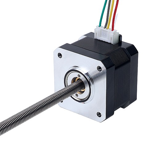 Nema 17 Non-captive 34mm Stack 0.84A Lead 2mm(0.07874) Length 200mm - 17N13S0844AF4-200RS | StepperOnline AU