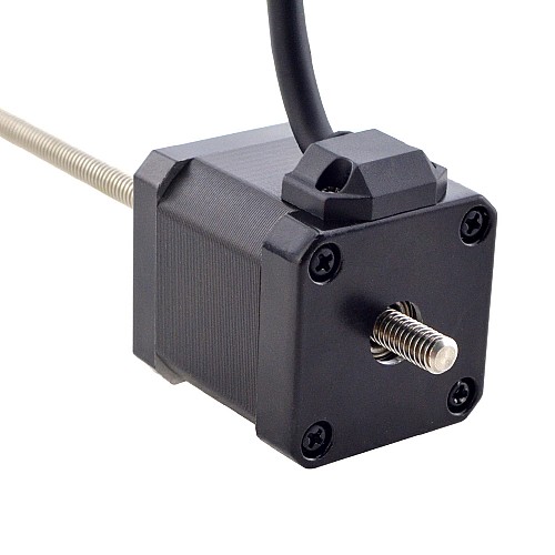 NEMA 17 Non-Captive Acme Linear Stepper Motor 2.5A 48mm Stack Screw Lead 1.27mm(0.05) Lead Length 200mm - 17N19S2504FF5-200RS | StepperOnline AU