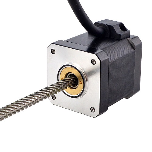 NEMA 17 Non-Captive Acme Linear Stepper Motor 2.5A 48mm Stack Screw Lead 25.4mm(1) Lead Length 200mm - 17N19S2504YF5-200RS | StepperOnline AU