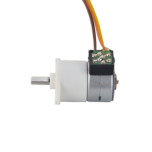 Φ15x22.5mm PM Stepper motor W/Gear Ratio 100:1 Spur gearbox - 15PM20L02-SG100 | StepperOnline AU