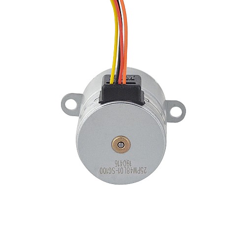 Φ25x30.5mm PM Stepper motor W/Gear Ratio 100:1 Spur gearbox - 25PM48L01-SG100 | StepperOnline AU