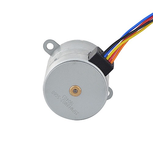 Φ35x35.2mm PM Stepper motor W/Gear Ratio 60:1 Spur gearbox - 35PM48M02-SG60 | StepperOnline AU