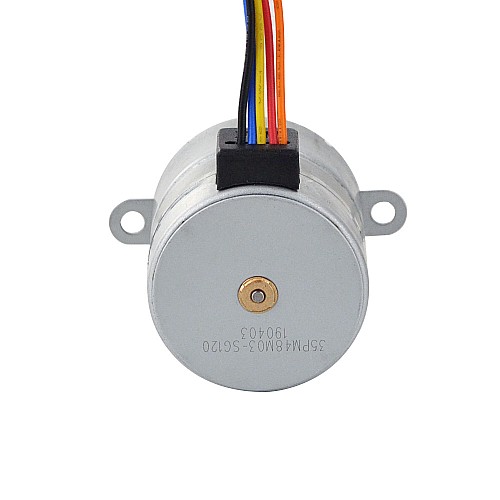 Φ35x35.2mm PM Stepper motor W/Gear Ratio 120:1 Spur gearbox - 35PM48M03-SG120 | StepperOnline AU