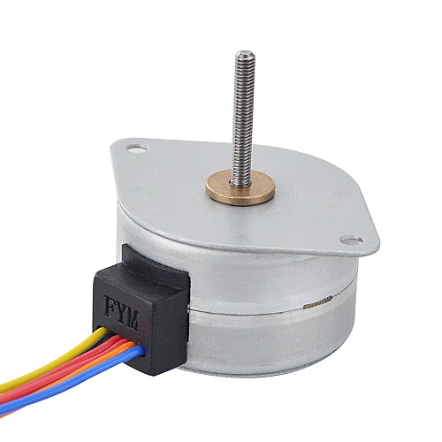 Φ35x22mm PM External linear stepper motor 0.2A Lead 0.5mm/0.0197 Length 21.5mm - 35LN48M02-122 | StepperOnline AU