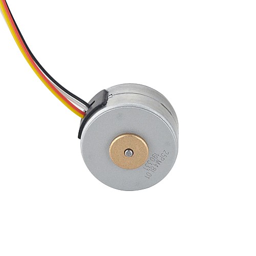 Φ25x15mm PM Stepper motor 7.5deg 14.7mN.m(2.082oz.in) 0.5A 4 Wires - 25PM48L01 | StepperOnline AU