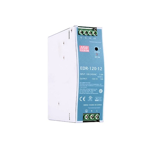 EDR-120-12 MEANWELL 120W 12VDC 10A 115/230VAC DIN Rail Power Supply - EDR-120-12 | StepperOnline AU