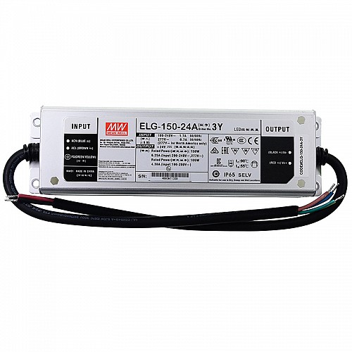 ELG-150-24A-3Y MEANWELL 24V 6.25A 105W Constant Voltage + Constant Current LED Driver - ELG-150-24A-3Y | StepperOnline AU