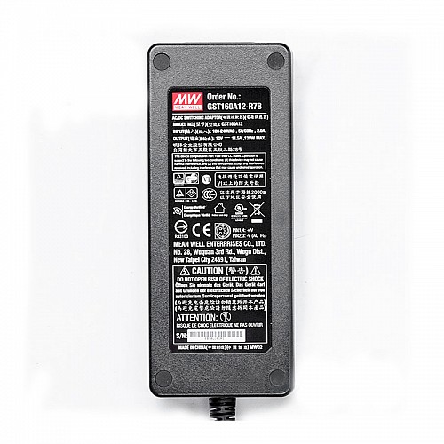 GST160A12-R7B MEANWELL 138W 12VDC 11.5A 115/230VAC AC-DC Reliable Green Industrial Adaptor - GST160A12-R7B | StepperOnline AU