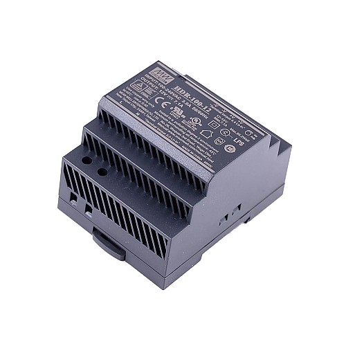 HDR-100-12 MEANWELL 85.2W 12VDC 7.1A 115/230VAC Ultra Slim Step Shape DIN Rail Power Supply - HDR-100-12 | StepperOnline AU