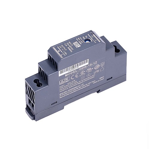 HDR-15-12 MEANWELL 15W 12VDC 1.25A 115/230VAC Ultra Slim Step Shape DIN Rail Power Supply - HDR-15-12 | StepperOnline AU