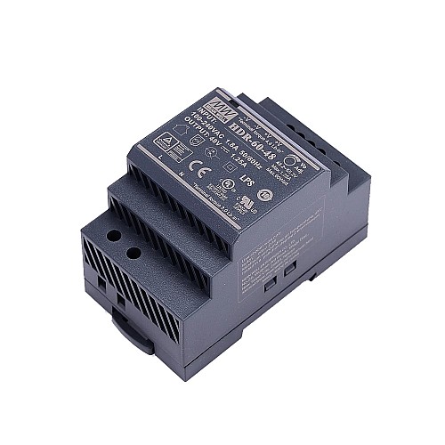 HDR-60-48 MEANWELL 60W 48VDC 1.25A 115/230VAC Ultra Slim Step Shape DIN Rail Power Supply - HDR-60-48 | StepperOnline AU