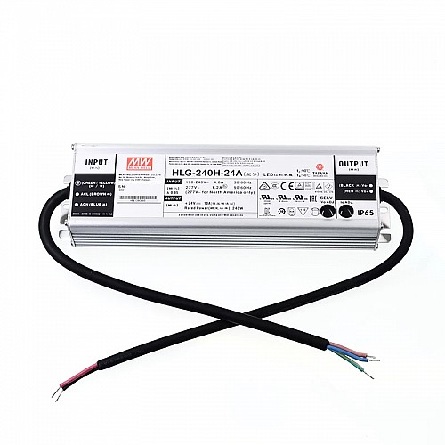 HLG-240H-24A MEANWELL 240W 10A 24V Constant Voltage + Constant Current LED Driver - HLG-240H-24A | StepperOnline AU