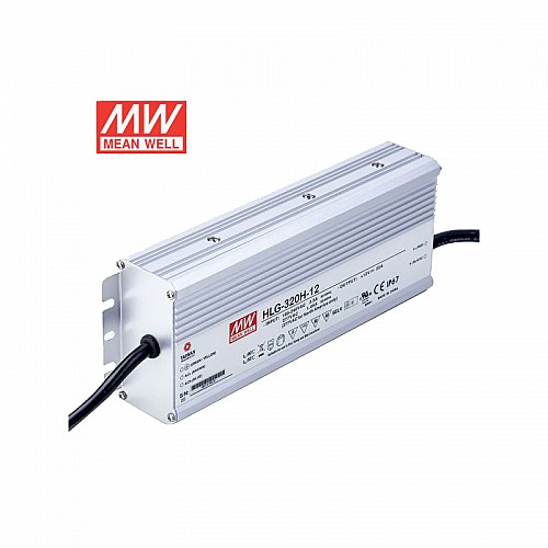 HLG-320H-12 MEANWELL 264W 22A 12V Constant Voltage + Constant Current LED Driver - HLG-320H-12 | StepperOnline AU