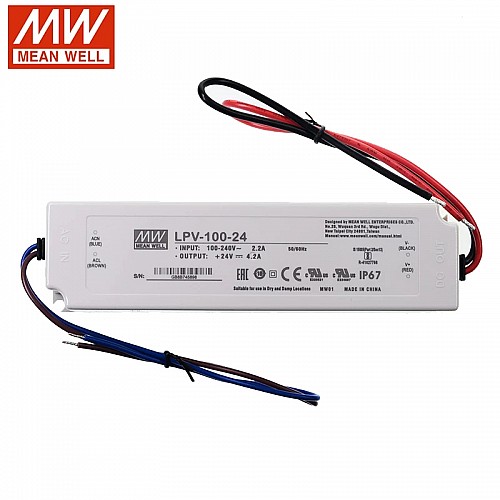 LPV-100-24 MEANWELL 24V 4.2A 100W Single Output Switching Power Supply - LPV-100-24 | StepperOnline AU